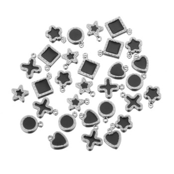 20 τμχ Σμάλτο από ανοξείδωτο ατσάλι Σταυρός σε σχήμα καρδιάς με πεντάκτινα αστεράκια DIY σκουλαρίκια Κολιέ Συστατικό βραχιόλι κατασκευής κοσμημάτων