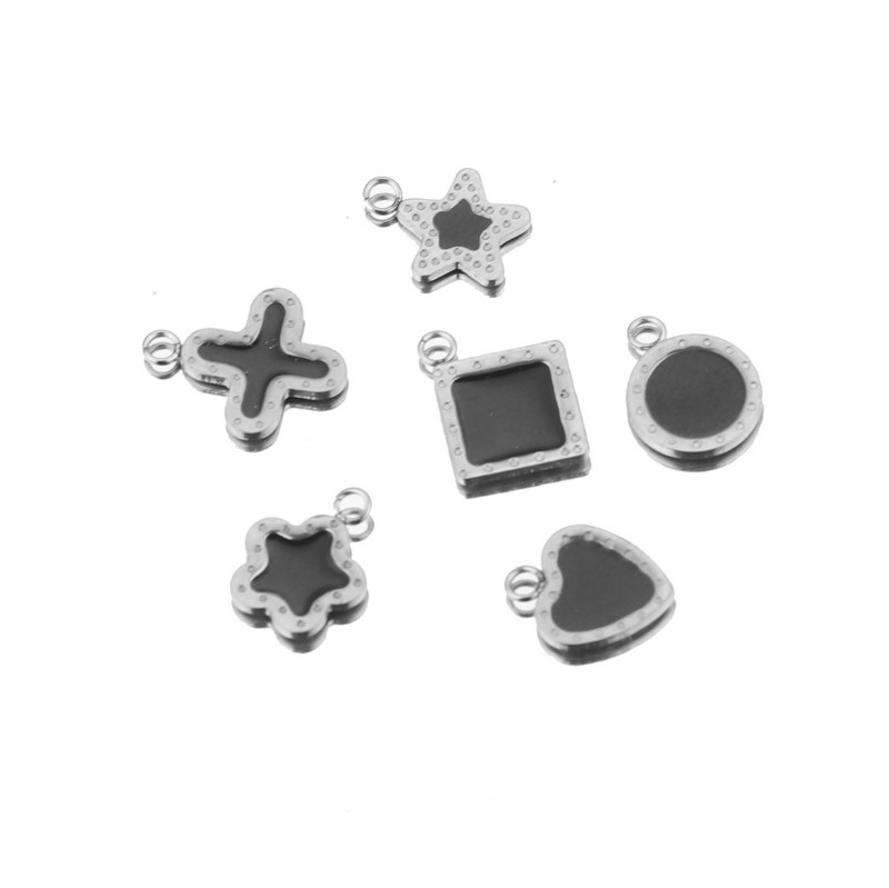 20 komada Emajlirani križ od nehrđajućeg čelika u obliku srca Petokraka zvijezda privjesci DIY naušnice Ogrlica Izrada nakita Komponenta narukvice