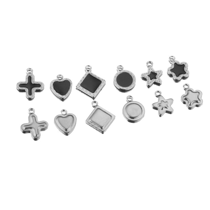 20 komada Emajlirani križ od nehrđajućeg čelika u obliku srca Petokraka zvijezda privjesci DIY naušnice Ogrlica Izrada nakita Komponenta narukvice