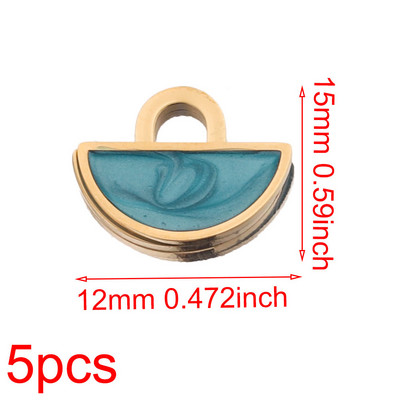 5db arany színű rozsdamentes acél zománc aranyos geometriájú medál barkács nyaklánc fülbevaló ékszer dísz nagykereskedés