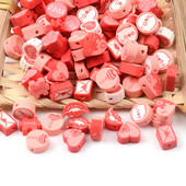 Crveno ljubavno srce Perle od polimerske gline Valentinovo Diy Spacer perle za izradu nakita Nalazi pribor za nakit