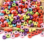 Šarene 4*7 mm plosnate okrugle crne srčane akrilne perle za izradu nakita, materijali za narukvice, ogrlice, perle za izradu nakita.