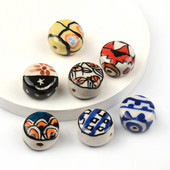 Plosnate okrugle keramičke perle od 15 mm Šarene slobodne porculanske perle za izradu nakita Ručno izrađeni DIY dodaci za narukvice