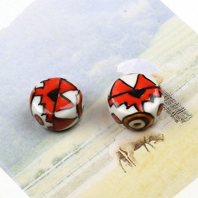 Plosnate okrugle keramičke perle od 15 mm Šarene slobodne porculanske perle za izradu nakita Ručno izrađeni DIY dodaci za narukvice