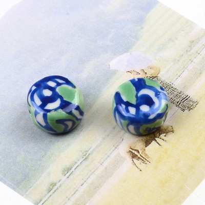 Plosnate okrugle keramičke perle od 15 mm Šarene slobodne porculanske perle za izradu nakita Ručno izrađeni DIY dodaci za narukvice