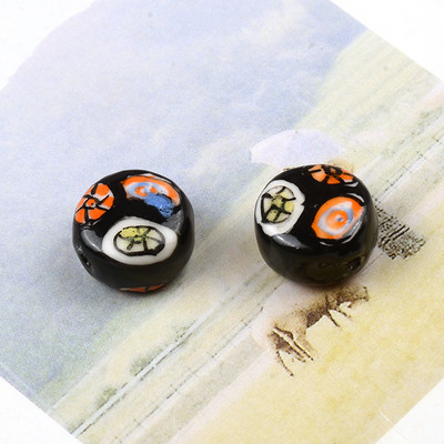 Plosnate okrugle keramičke perle od 15 mm Šarene slobodne porculanske perle za izradu nakita Ručno izrađeni DIY dodaci za narukvice