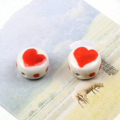 Plosnate okrugle keramičke perle od 15 mm Šarene slobodne porculanske perle za izradu nakita Ručno izrađeni DIY dodaci za narukvice