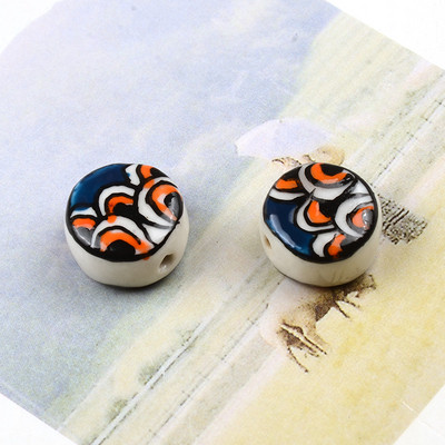 Plosnate okrugle keramičke perle od 15 mm Šarene slobodne porculanske perle za izradu nakita Ručno izrađeni DIY dodaci za narukvice