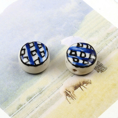 Plosnate okrugle keramičke perle od 15 mm Šarene slobodne porculanske perle za izradu nakita Ručno izrađeni DIY dodaci za narukvice