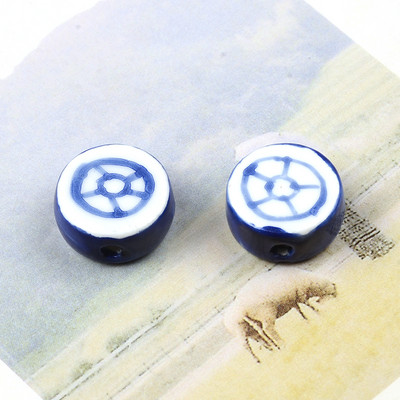 Plosnate okrugle keramičke perle od 15 mm Šarene slobodne porculanske perle za izradu nakita Ručno izrađeni DIY dodaci za narukvice