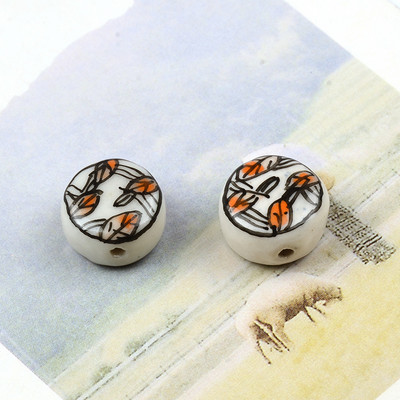 Plosnate okrugle keramičke perle od 15 mm Šarene slobodne porculanske perle za izradu nakita Ručno izrađeni DIY dodaci za narukvice