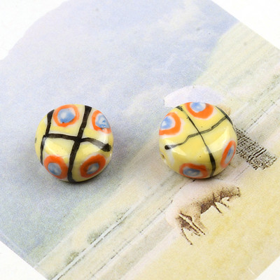 Plosnate okrugle keramičke perle od 15 mm Šarene slobodne porculanske perle za izradu nakita Ručno izrađeni DIY dodaci za narukvice