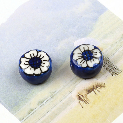 Plosnate okrugle keramičke perle od 15 mm Šarene slobodne porculanske perle za izradu nakita Ručno izrađeni DIY dodaci za narukvice