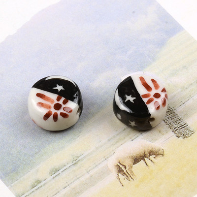 Plosnate okrugle keramičke perle od 15 mm Šarene slobodne porculanske perle za izradu nakita Ručno izrađeni DIY dodaci za narukvice