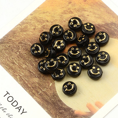 10 mm 3D osmjeh akrilne perle ravnog okruglog oblika labave razmaknice plastične ABS perle za DIY ručno izrađeni pribor za nakit Smajli rukotvorine