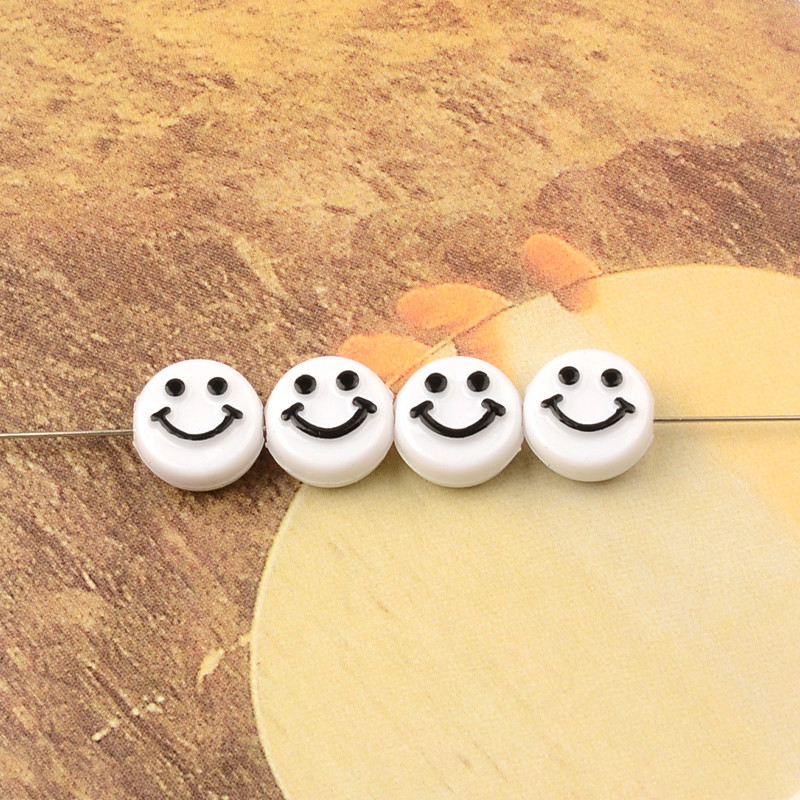 10 mm 3D osmjeh akrilne perle ravnog okruglog oblika labave razmaknice plastične ABS perle za DIY ručno izrađeni pribor za nakit Smajli rukotvorine
