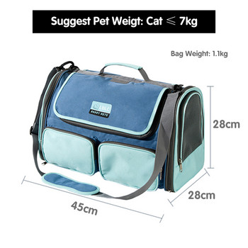 Преносима чанта за котки с прозорец Дишаща мека чанта за носене на котки Голямо пространство Пътуване на открито Превозване за домашни любимци за котки Малки кучета Tote