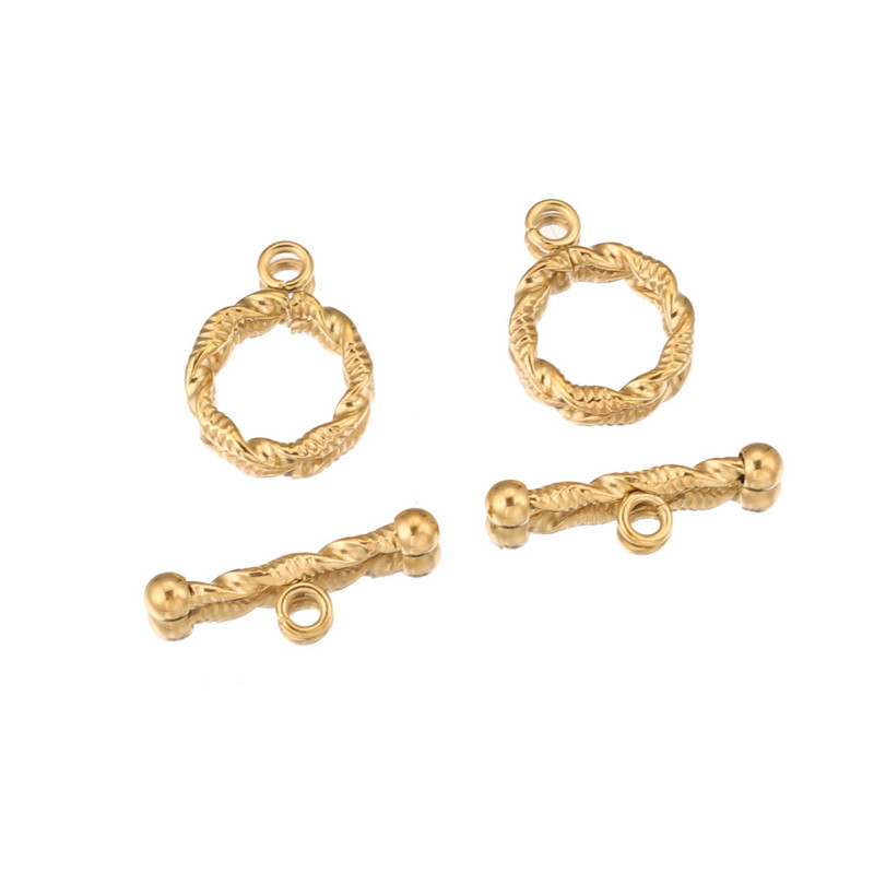 5 kompleta od nehrđajućeg čelika 18k zlatne spirale OT preklopne kopče DIY izrada nakita Pribor za ogrlice Priključci za narukvice Nalazi Kuke