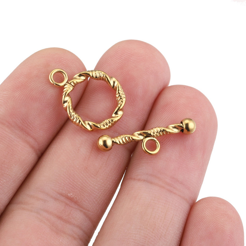 5 kompleta od nehrđajućeg čelika 18k zlatne spirale OT preklopne kopče DIY izrada nakita Pribor za ogrlice Priključci za narukvice Nalazi Kuke