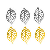 20 komada pozlaćenih privjesaka od nehrđajućeg čelika s lišćem Ručno izrađeni DIY europski privjesci za narukvice i privjeske Dodaci za izradu nakita