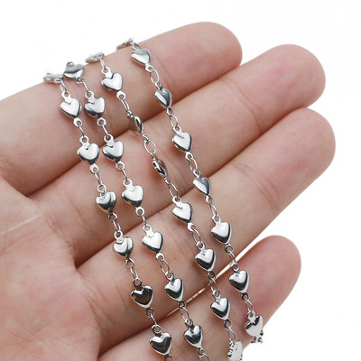 Aiovlo 1M/παρτίδα από ανοξείδωτο ατσάλι Σύνδεσμος Dolphin Heart Shape Leaf Chains Κολιέ Κοσμήματα DIY Κοσμήματα Κουβανικές αλυσίδες Κοστούμι Χονδρική Μαζική πώληση
