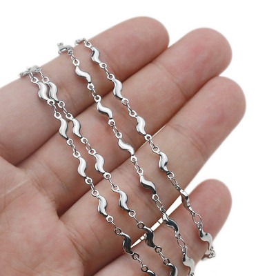 Aiovlo 1M/παρτίδα από ανοξείδωτο ατσάλι Σύνδεσμος Dolphin Heart Shape Leaf Chains Κολιέ Κοσμήματα DIY Κοσμήματα Κουβανικές αλυσίδες Κοστούμι Χονδρική Μαζική πώληση