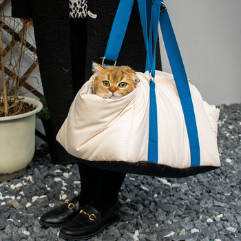 Преносима чанта за носене на домашни любимци Зимна топла чанта за котки Дамски модни чанти за носене на котки Пътуване с кола Малко куче Стоки за домашни любимци Подаръци