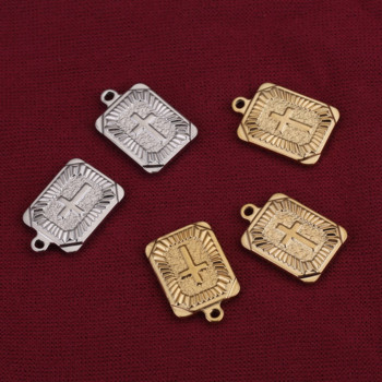 5 τμχ Charms Square Emission Cross από ανοξείδωτο ατσάλι Χρυσά μενταγιόν DIY Connecting Crafts Making Findings Handmade Hip Hop Jewelry