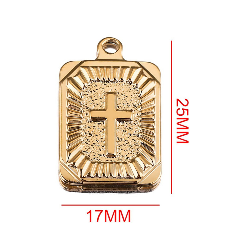 5 komada privjesaka Kvadratni emisioni križ Zlatni privjesci od nehrđajućeg čelika DIY spajanje rukotvorina Izrada nalaza Ručno izrađeni hip hop nakit