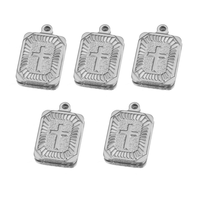 5 komada privjesaka Kvadratni emisioni križ Zlatni privjesci od nehrđajućeg čelika DIY spajanje rukotvorina Izrada nalaza Ručno izrađeni hip hop nakit