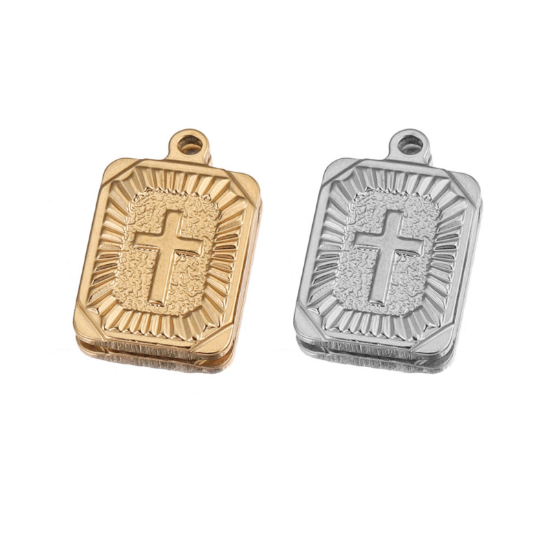 5 komada privjesaka Kvadratni emisioni križ Zlatni privjesci od nehrđajućeg čelika DIY spajanje rukotvorina Izrada nalaza Ručno izrađeni hip hop nakit