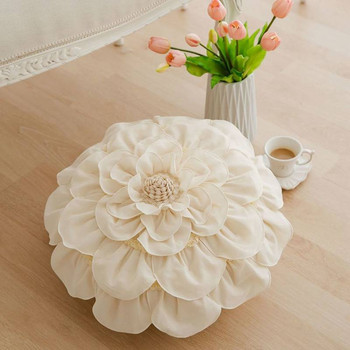 Ροζ 3D Λουλούδια Μαξιλάρια με Εσωτερικό Πυρήνα Διακόσμηση Σπιτιού Λευκό Λουλούδι Μαξιλάρια Πέταλο Διακόσμηση Δωματίου Sun Flower Μαξιλάρι Ριχτάρι 50x50cm