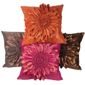 Луксозна квадратна декоративна калъфка за диван, дебела ръчно изработена калъфка за възглавница със слънчеви цветя, 45 см X 45 см