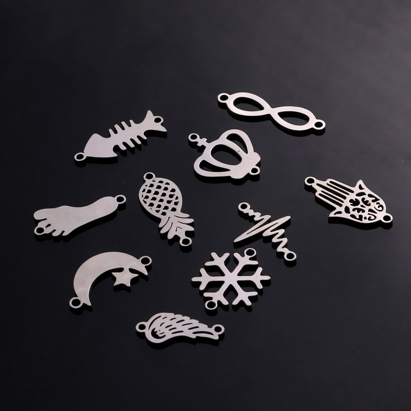5 kom/lot Pahuljica od nehrđajućeg čelika Mjesečev konektor šarm privjesak za DIY narukvicu Naušnica za gležanj Pribor za izradu nakita