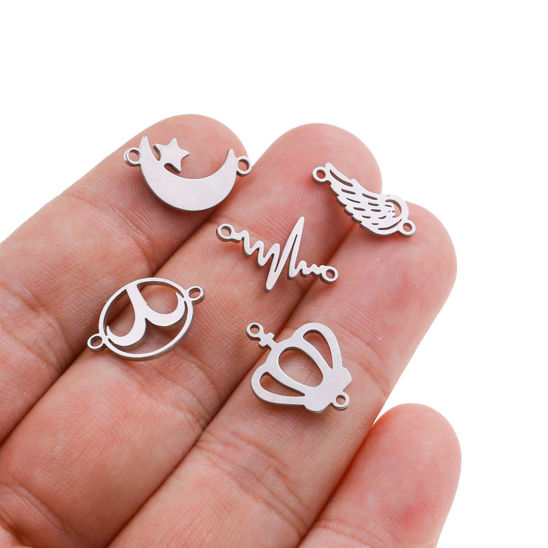 5 kom/lot Pahuljica od nehrđajućeg čelika Mjesečev konektor šarm privjesak za DIY narukvicu Naušnica za gležanj Pribor za izradu nakita