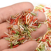 Kb.500db 2x6mm-es csőhüvely cseh üveggyöngyök laza távtartó Hosszú maggyöngyök ékszerkészítéshez barkács ékszerkiegészítők