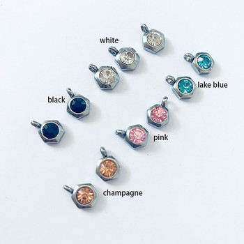 Aiovlo 10 τμχ/παρτίδα Ανοξείδωτο ατσάλι Κρυστάλλινο στρας Sparkling Charms for DIY Jewelry Κατασκευή Κολιέ Βραχιόλια Αξεσουάρ