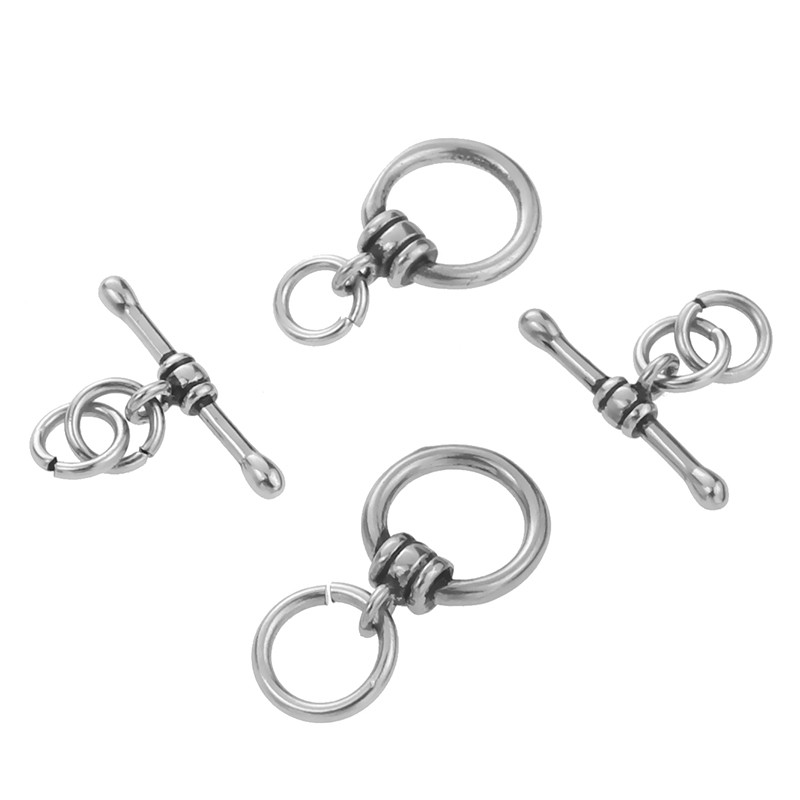 2 szett/tétel Retro rozsdamentes acél OT kapcsok billenőkapcsok csat csatlakozók barkácsoló karkötő nyaklánc ékszerekhez, nikkel nélkül