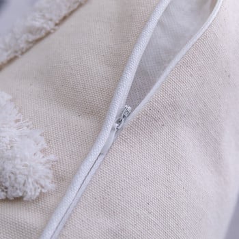Χειροποίητο κάλυμμα μαξιλαριού με φούντα από παγιέτα 45*45cm Bohemian style Λευκή φούντα Φουντωτό μαξιλάρι Κρεβατοκάμαρας Σαλόνι Καναπές Διακόσμηση σπιτιού