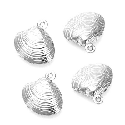 Aiovlo 10db/tétel Charms kétoldalas héj 13*14mm rozsdamentes acél gyártás medál barkács ékszer karkötő nyaklánchoz
