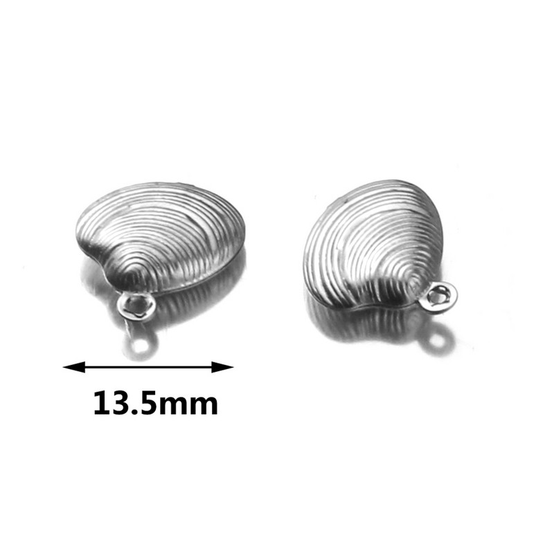 Aiovlo 10db/tétel Charms kétoldalas héj 13*14mm rozsdamentes acél gyártás medál barkács ékszer karkötő nyaklánchoz