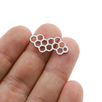 5 бр./лот от неръждаема стомана Bee Honeycomb Charms Конектор за обеци Гривна Колие за Направи си сам ръчно изработени аксесоари за изработка на бижута