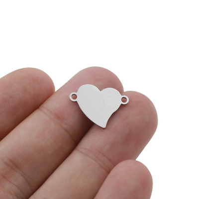 Aiovlo 5pcs/lot 15*18mm od nehrđajućeg čelika zlato distorzirano srce šarm konektor za narukvicu ogrlicu privjeske diy izrada nakita