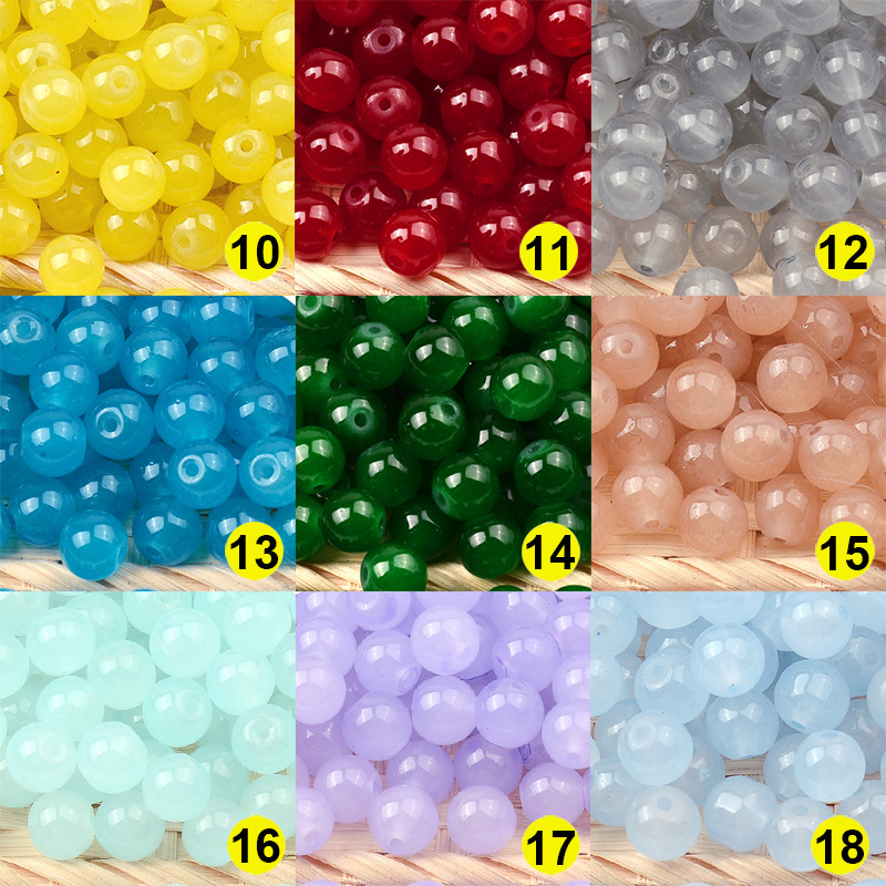 6 mm 8 mm staklene perle okruglog oblika Okrugle labave razmaknice perle za izradu nakita DIY privjesci Narukvica Ogrlica Dodaci