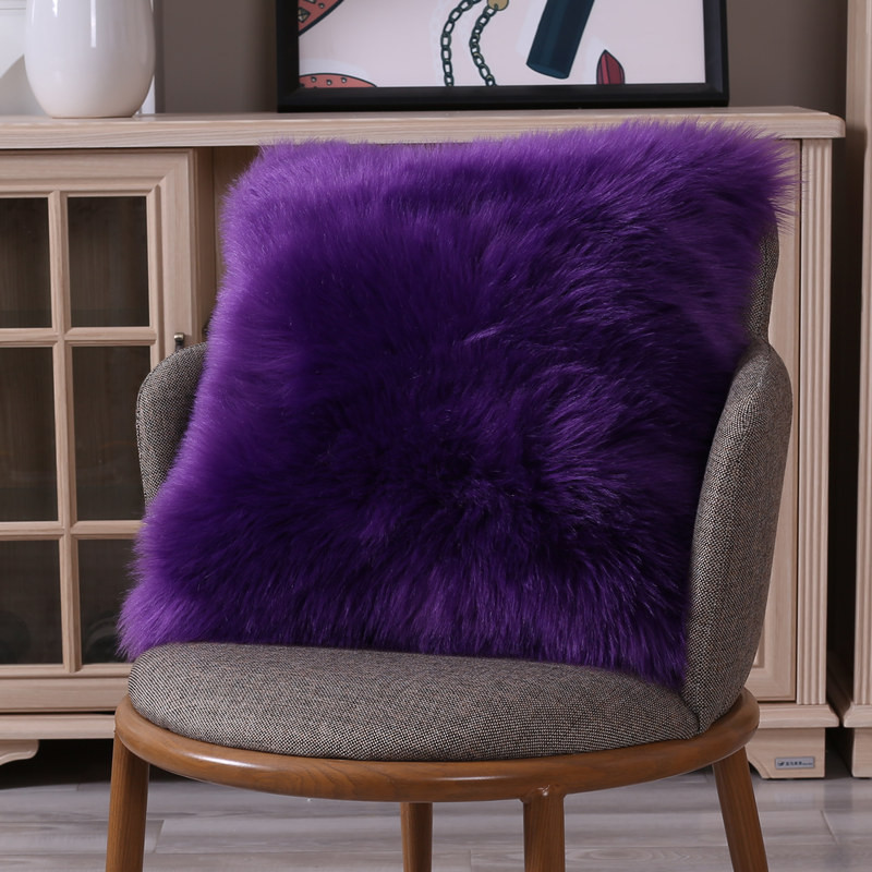 45/50 cm-es párnahuzat Modern egyszerű, puha bolyhos tiszta fehér plüss párna otthoni párna mesterséges imitáció gyapjú párnahuzat