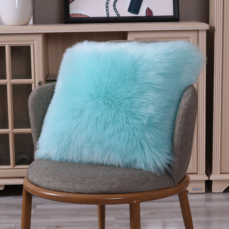 45/50 cm-es párnahuzat Modern egyszerű, puha bolyhos tiszta fehér plüss párna otthoni párna mesterséges imitáció gyapjú párnahuzat