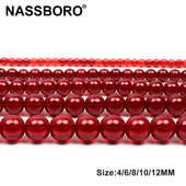 Modne tamnocrvene umjetne kristalne perle od staklenih kamenih perli za izradu nakita DIY/ručno izrađena labava narukvica od perli s razmakom, ogrlica
