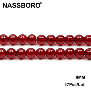 Modne tamnocrvene umjetne kristalne perle od staklenih kamenih perli za izradu nakita DIY/ručno izrađena labava narukvica od perli s razmakom, ogrlica