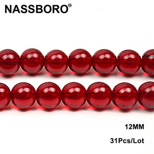 Modne tamnocrvene umjetne kristalne perle od staklenih kamenih perli za izradu nakita DIY/ručno izrađena labava narukvica od perli s razmakom, ogrlica