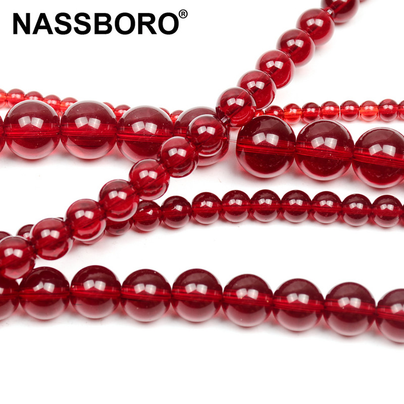 Modne tamnocrvene umjetne kristalne perle od staklenih kamenih perli za izradu nakita DIY/ručno izrađena labava narukvica od perli s razmakom, ogrlica